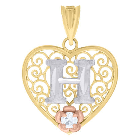 10Kt Gold Pendant "H" Initial
