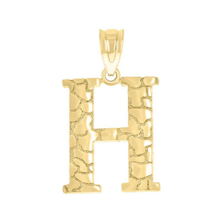 10Kt Gold Initial Letter Pendant "H"