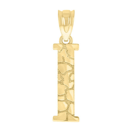10Kt Gold Initial Letter Pendant "I"