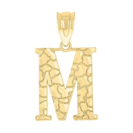 10Kt Gold Initial Letter Pendant "M"