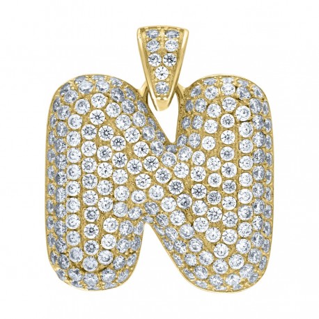 10Kt-Gold Pendant "N" Initial