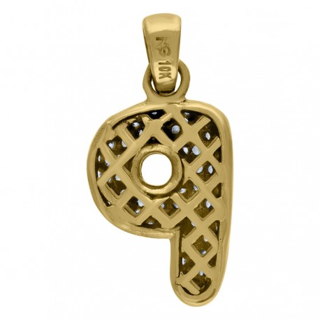 10Kt-Gold Pendant "P" Initial