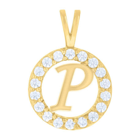 10Kt Gold Initial Letter Pendant "P"