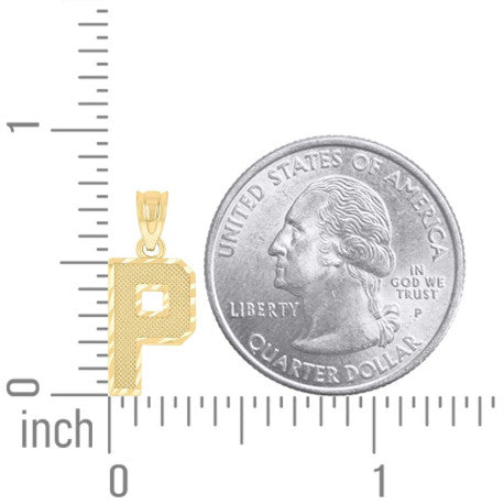 10Kt Gold Initial Letter Pendant "P"