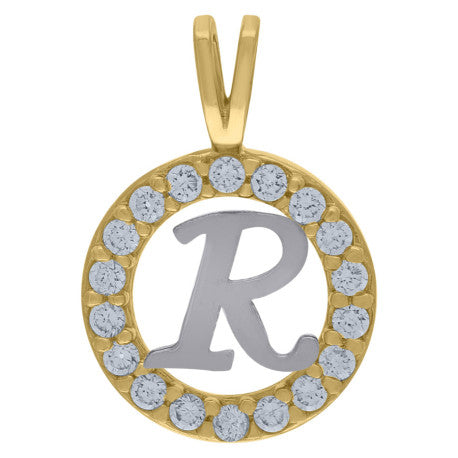 10Kt Gold Initial Letter Pendant "R"
