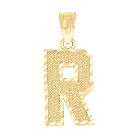 10Kt Gold Initial Letter Pendant "R"