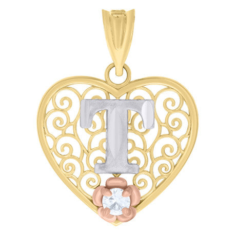 10Kt Gold Pendant "T" Initial