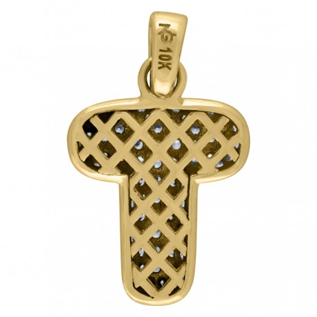 10Kt-Gold Pendant "T" Initial