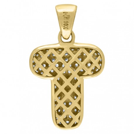 10Kt-Gold Pendant "T" Initial