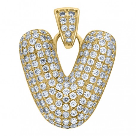 10Kt-Gold Pendant "V" Initial