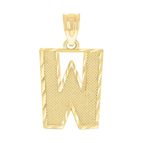 10Kt Gold Initial Letter Pendant "W"