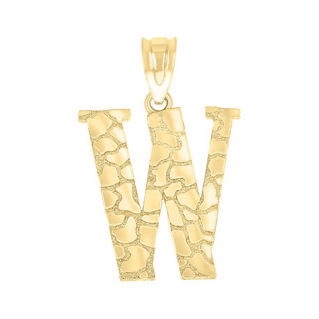 10Kt Gold Initial Letter Pendant "W"