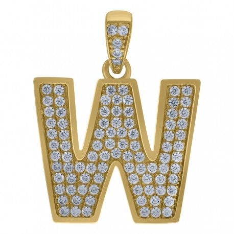 10Kt-Gold Pendant "W"