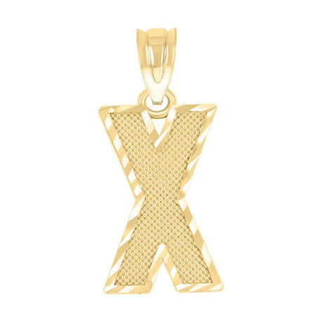 10Kt Gold Initial Letter Pendant "X"
