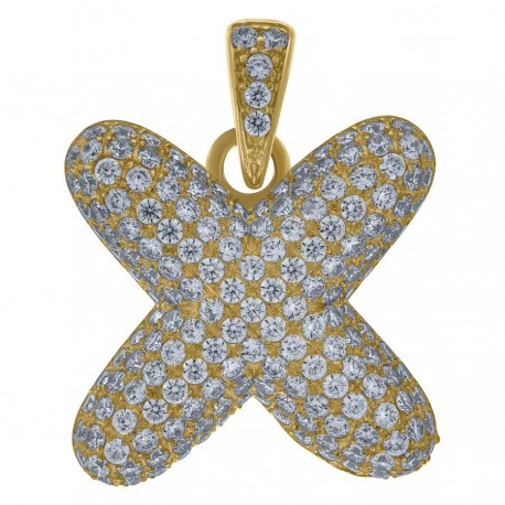 10Kt-Gold Pendant "X" Initial