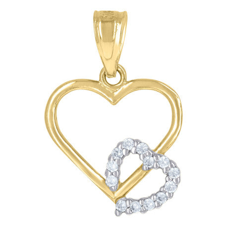 10Kt Gold Cz Pendant