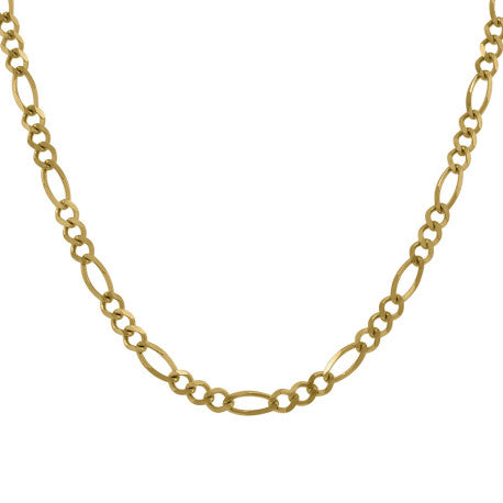 10kt-Gold Plain Figaro Chain 080-8"