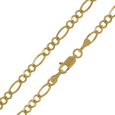 10kt-Gold Plain Figaro Chain 080-8"