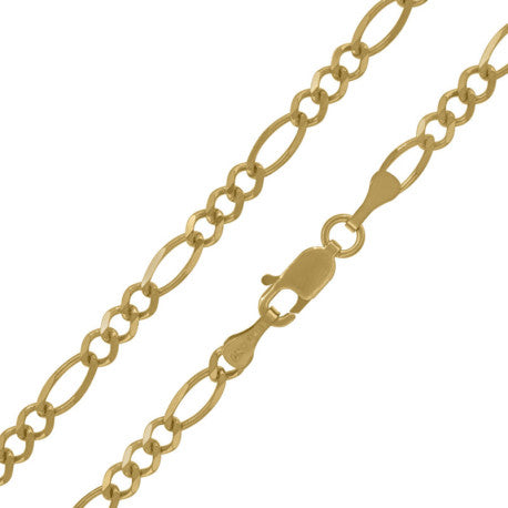 10kt-Gold Plain Figaro Chain 080