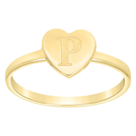 10Kt Gold Ring Letter "P"
