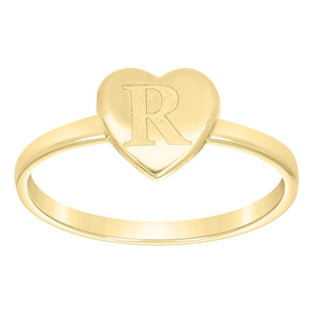 10Kt Gold Ring Letter "R"