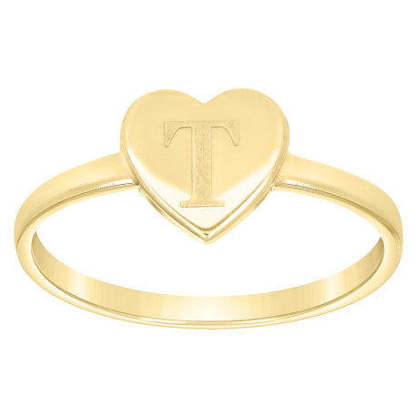 10Kt Gold Ring Letter "T"