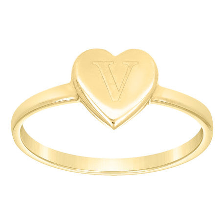 10Kt Gold Ring Letter "V"
