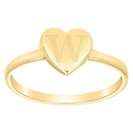 10Kt Gold Ring Letter "W"