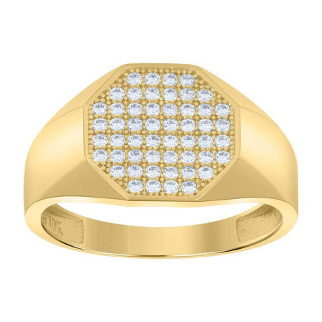 10Kt Gold Cz Men'S Ring