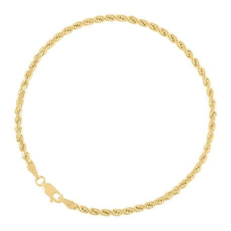 10kt-Gold Solid Rope Chain 3mm-