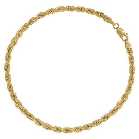 10kt-Gold Solid Rope Chain 4mm-