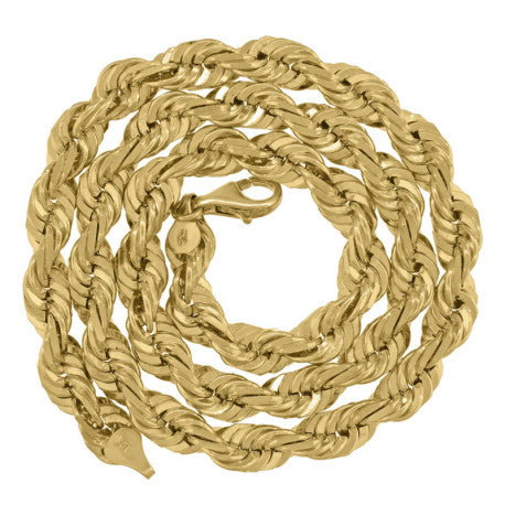 10kt-Gold Solid Rope Chain 8mm-