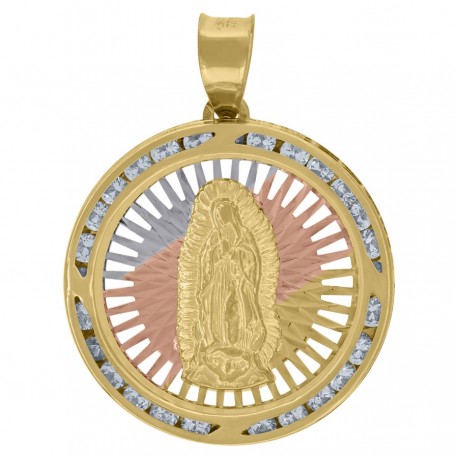 10Kt Gold Tri-Color Double Sided Pendant