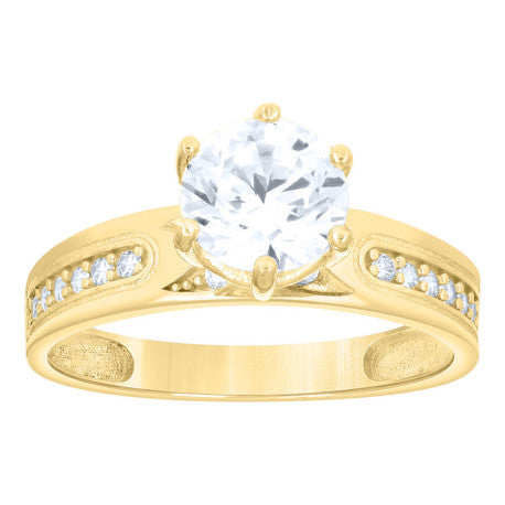 10Kt Gold Trio Cz Ring