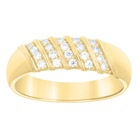 10Kt Gold Trio Cz Ring
