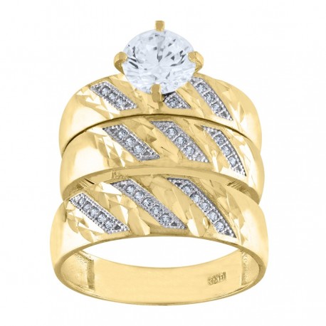 10Kt Gold Trio Ring
