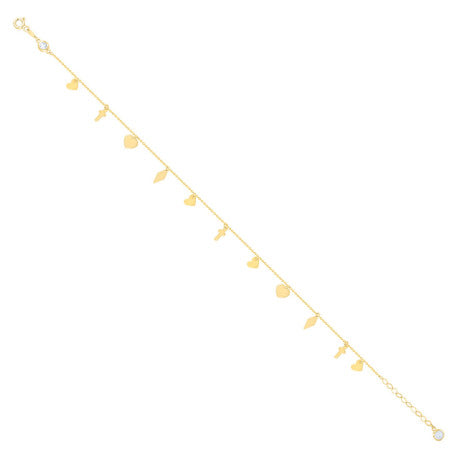 10Kt Gold Turkish Anklet 10" (9"+1")