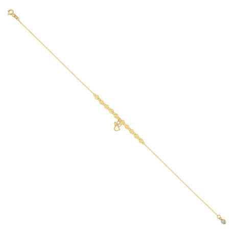 10Kt Gold Turkish Anklet 10"