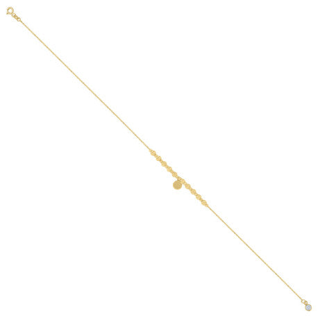 10Kt Gold Turkish Anklet 10"