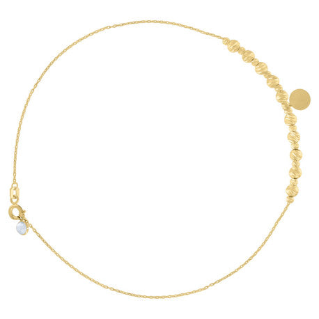 10Kt Gold Turkish Anklet 10"