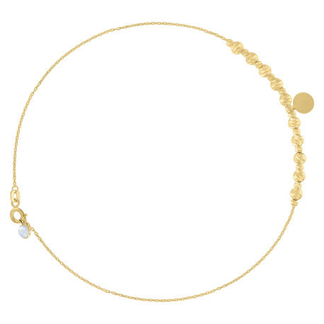 10Kt Gold Turkish Anklet 10"