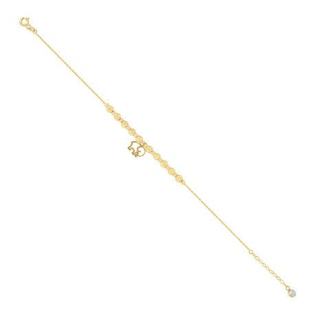 10Kt Gold Turkish Anklet 8"