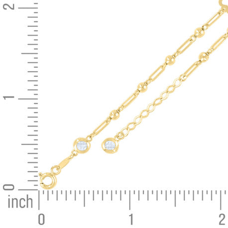 10Kt Gold Turkish Bracelet 8" (7"+1")