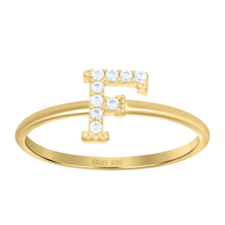 10Kt Gold Turkish Ring Initial Letter "F"