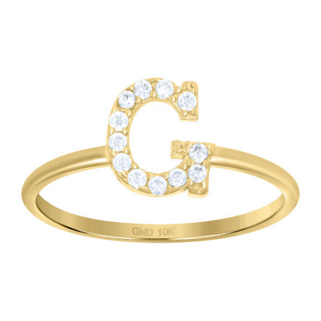 10Kt Gold Turkish Ring Initial Letter "G"