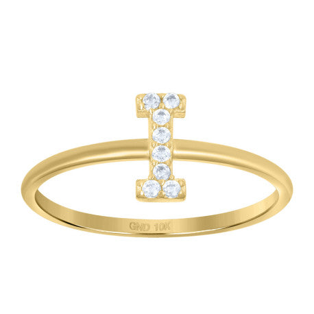 10Kt Gold Turkish Ring Initial Letter "I"