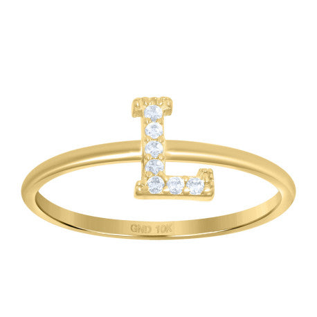 10Kt Gold Turkish Ring Initial Letter "L"