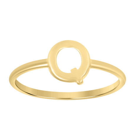 10Kt Gold Turkish Ring Initial Letter "Q"
