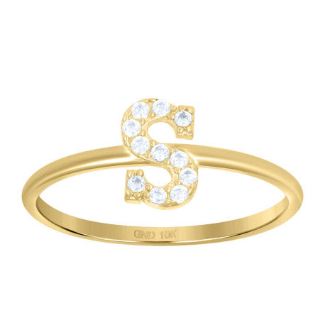 10Kt Gold Turkish Ring Initial Letter "S"