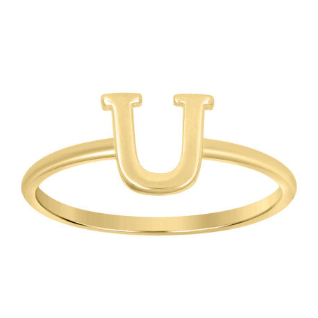 10Kt Gold Turkish Ring Initial Letter "U"
